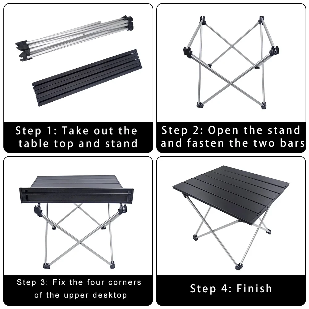 Mini mesa plegable portátil para acampar, ligera, de aluminio, para exteriores, senderismo, pesca, Picnic, playa, mochilero turístico - imagen 5