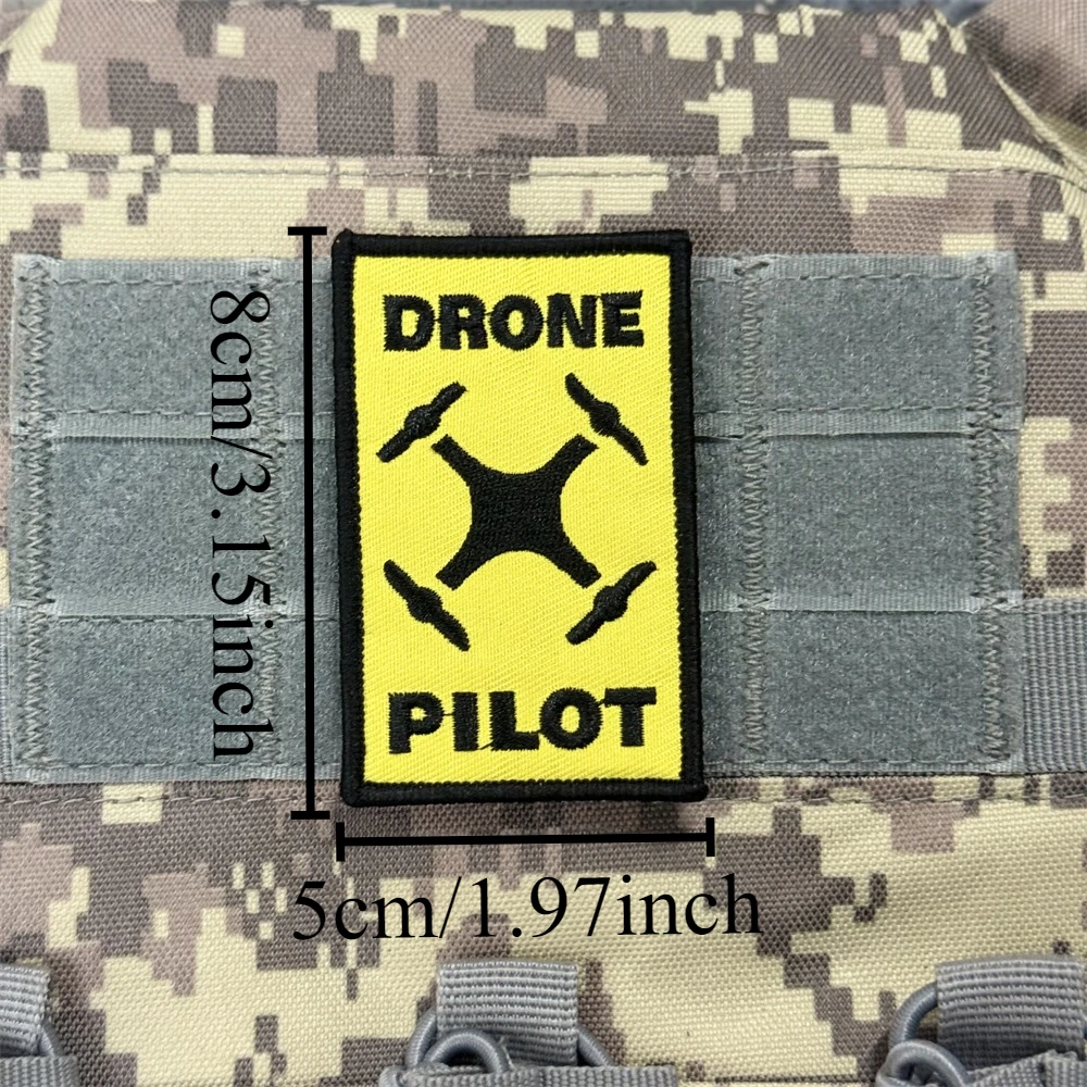 Parche táctico de moral de piloto de drones fabulosos, parches de gancho y bucle bordados militares para ropa, mochila, pegatina decorativa - imagen 2