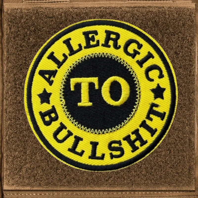 Parche bordado alérgico a Mierda, insignia de moral con gancho y bucle táctico, pegatinas decorativas para mochila, parches para brazalete para ropa - imagen 5