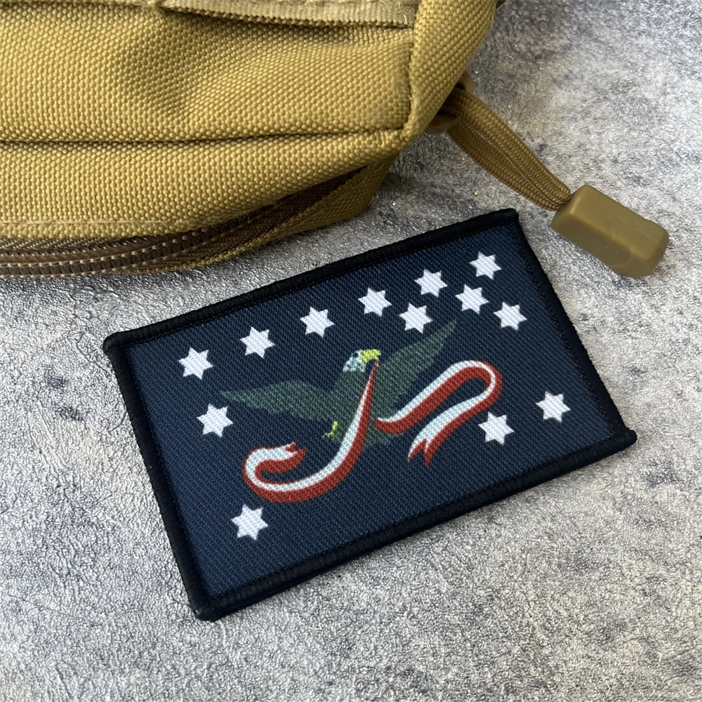 Parche del ejército de la bandera de la rebelión del whisky, insignia de moral táctica, parches impresos de gancho y bucle para ropa, pegatina de equipo militar - imagen 4
