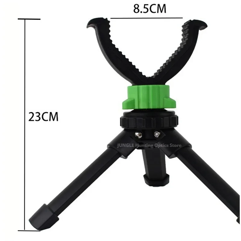 Trípode de apoyo de aluminio, Rifle de altura ajustable, rotación de 360 grados, soporte de yugo en V, construcción portátil para disparar al objetivo - imagen 4
