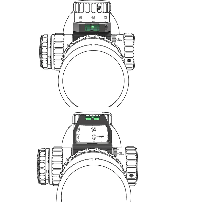 Anillo de montaje de lupa con marca de torreta de tapa rápida X-Accu 30 mm/34 mm con burbuja de nivel - imagen 4
