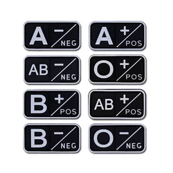 Parche de grupo sanguineo 3D PVC con gancho - insignia tactica