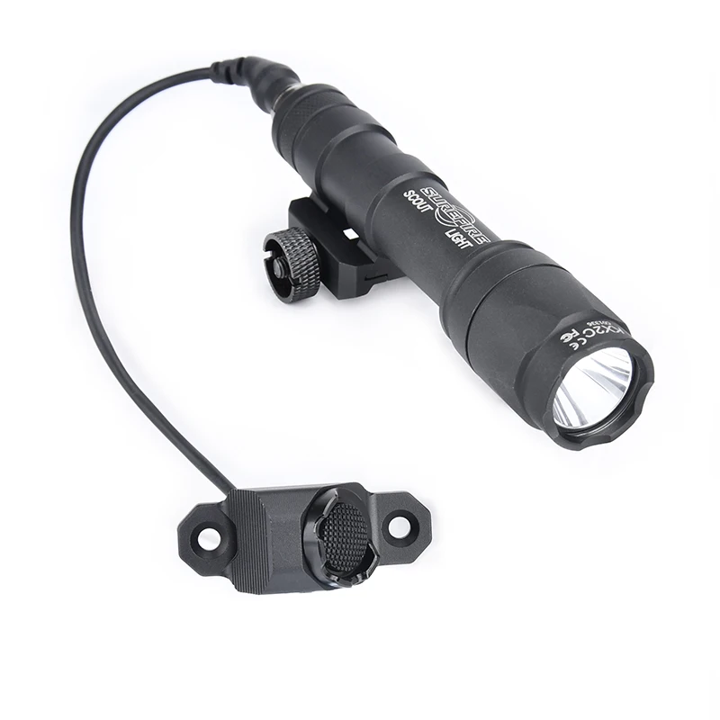 Surefir-Lámpara exploradora Airsoft M300 M600, interruptor de botón Mod remoto, potente linterna táctica para caza AR15, CS, juego de guerra, riel de 20mm - imagen 4