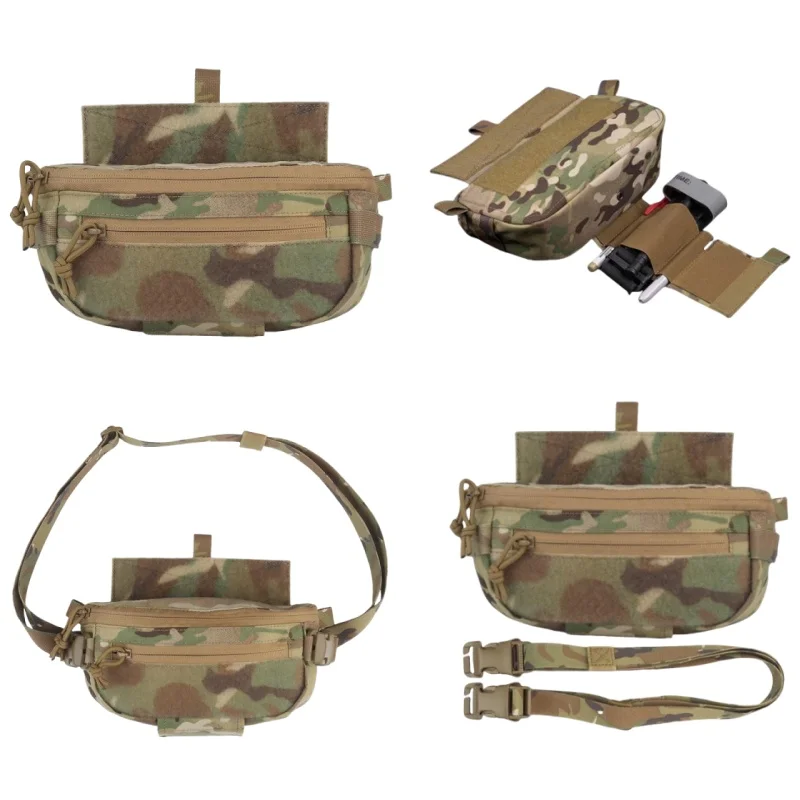 Plataforma de pierna caída compatible con MOLLE |   Sistema de expansión de chaleco de doble función |   Bolsa de utilidad para exteriores de liberación rápida