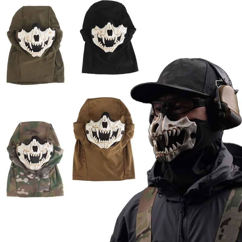 Casco de máscara táctica de alta transpirabilidad con accesorios versátiles y diseño de hebilla portátil