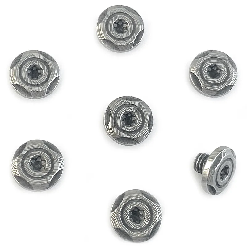 CNC Damasco patrón Material de acero mango de cuchillo tornillo de rosca M4 T10 Torx cabeza de botón husillo remache perno DIY hacer parte - imagen 4