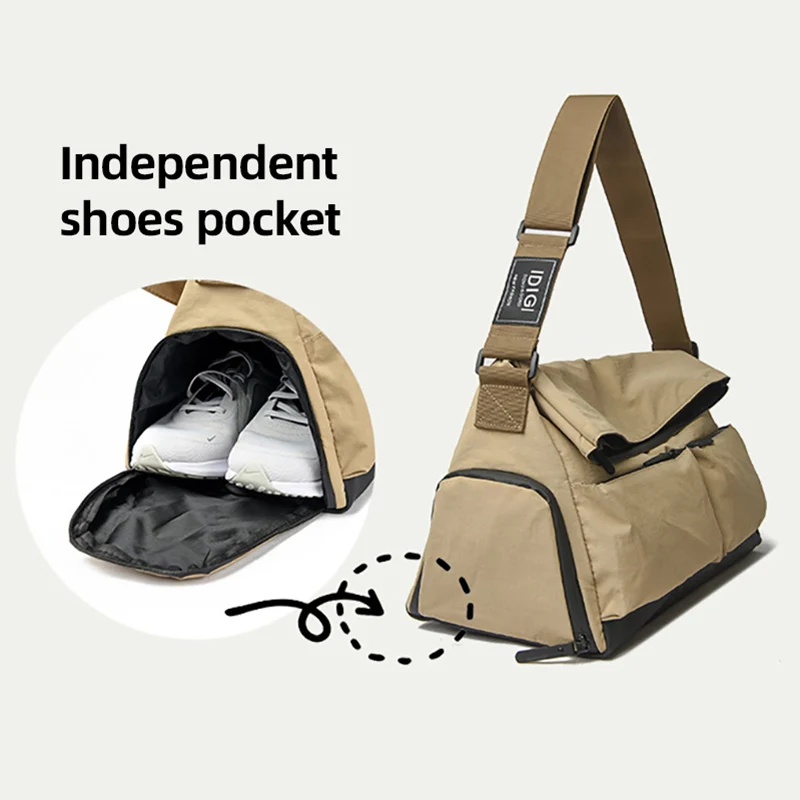 Bolso deportivo para gimnasio, Fitness, Yoga, con paquete de zapatos, bolsa de viaje, bolsas de lona para acampar al aire libre, senderismo, mochila escolar seca y húmeda de mano - imagen 5