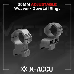 Vector Optics X-ACCU Anillos 30 mm Altura Ajustable Weaver/Dovetail