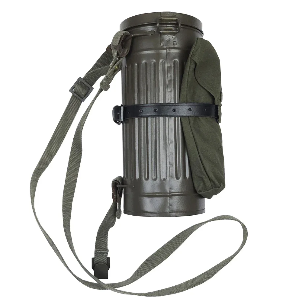 Bolsa de máscara de Gas alemana de la Segunda Guerra Mundial, equipo de soldados, bolsa de equipo combinado, bolsa de máscara de Gas alemana equipada con combinación de cuero - imagen 3
