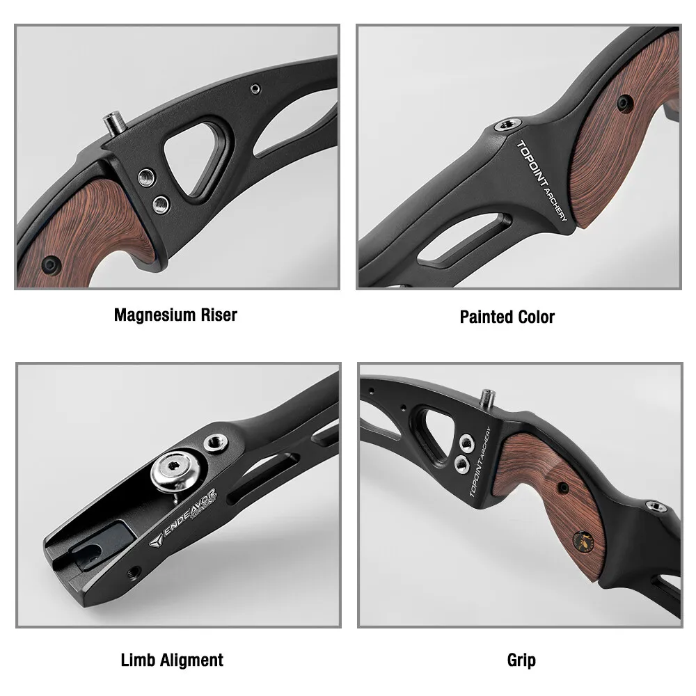 Archety Topoint ILF arco recurvo Riser 25 "tiro con arco agarre para mano izquierda derecha caza al aire libre deportes competición tiro - imagen 2