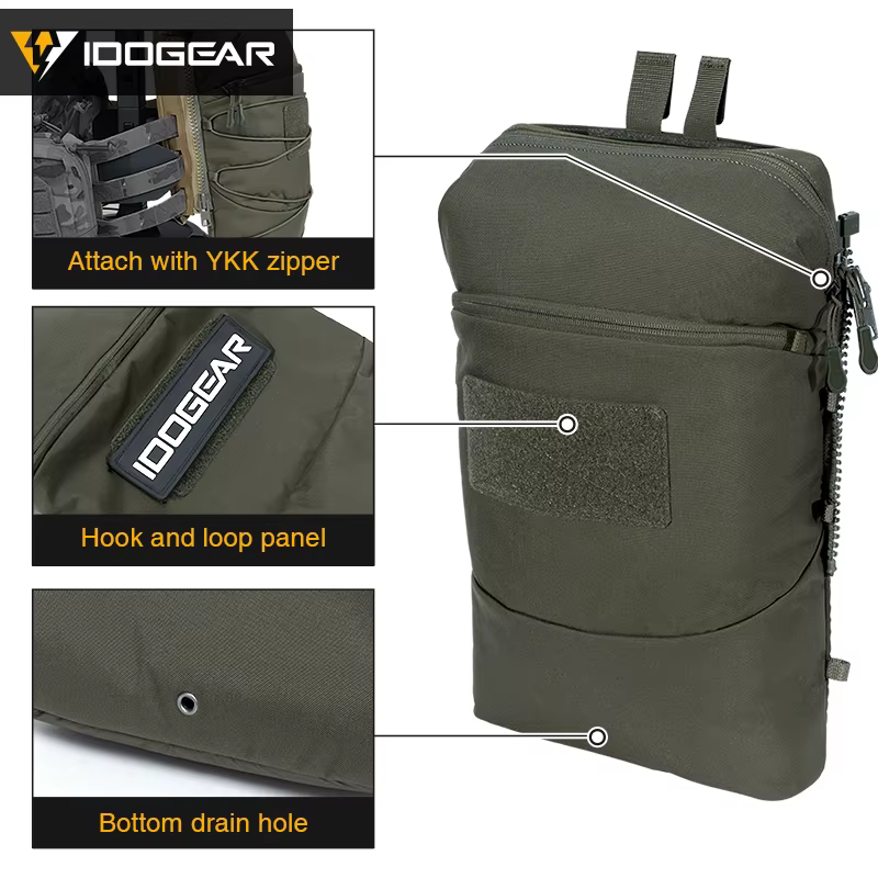 IDOGEAR-Juego de bolsa de hidratación táctica con tanque de agua de TPU de 2L, mochila de agua con agujero de drenaje inferior con cremallera YKK 35121 - imagen 2