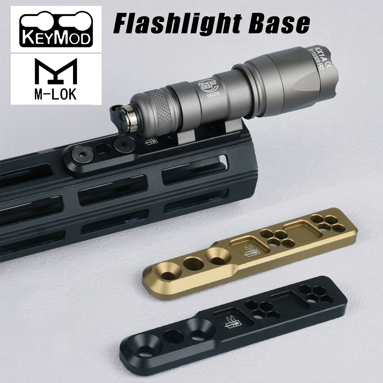 Soporte para linterna MLOK Keymod System M300 M600 Base lateral para linterna soportes de luz de explorador adaptables de Metal soporte de libélula para exteriores