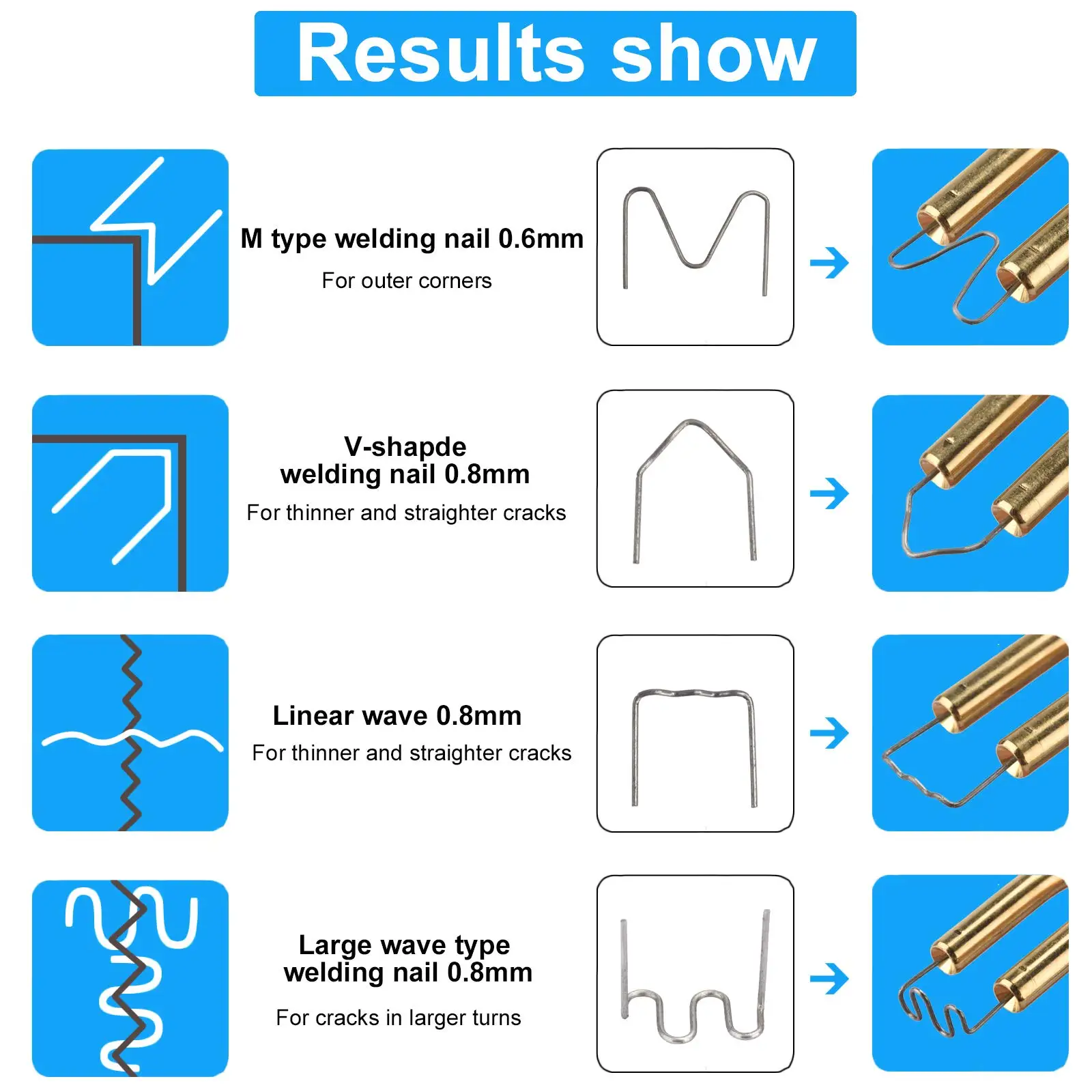 Clavo de soldadura EE. UU./REINO UNIDO/AU/UE soldadura de plástico grapadora caliente máquina de soldadura de plástico herramienta de reparación de parachoques 110V/220V - imagen 5
