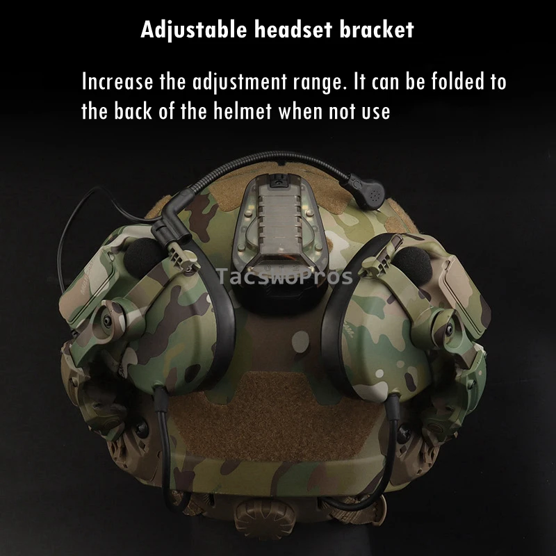 Orejeras de tiro con reducción de ruido para caza táctica al aire libre, auriculares de comunicación con captación de sonido, Protector auditivo montado en casco - imagen 5