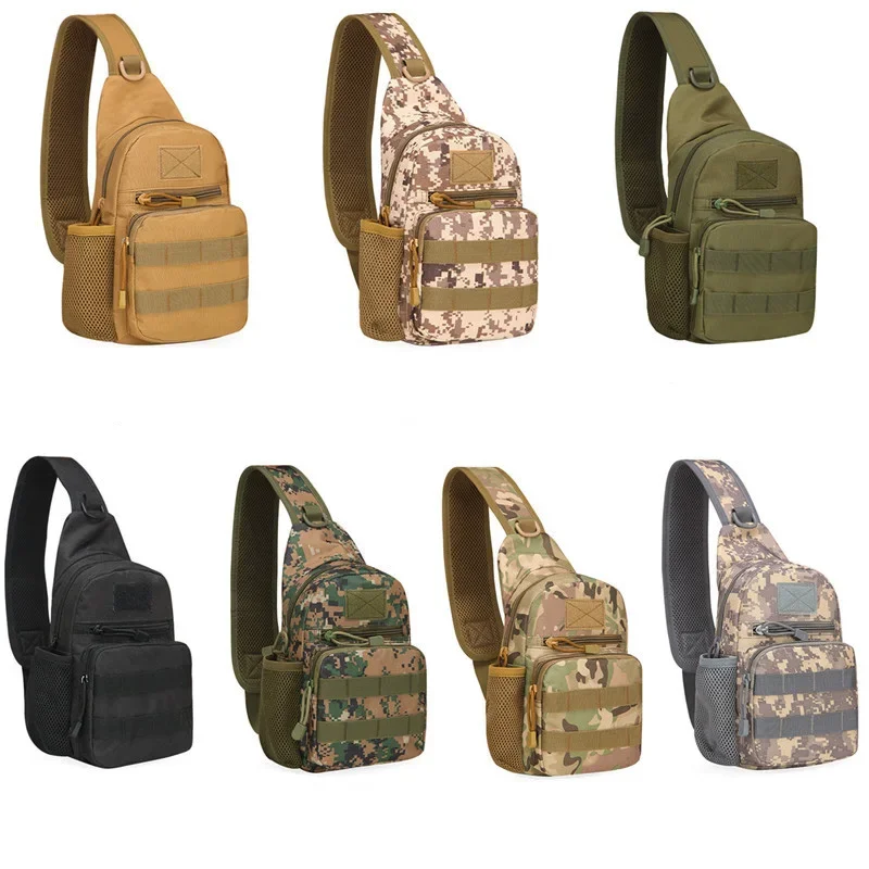 Bolso de pecho para hombre, bolso de hombro táctico, eslinga para exteriores, camuflaje Multicam, Camping, viajes, senderismo, caza, bolso cruzado militar - imagen 2