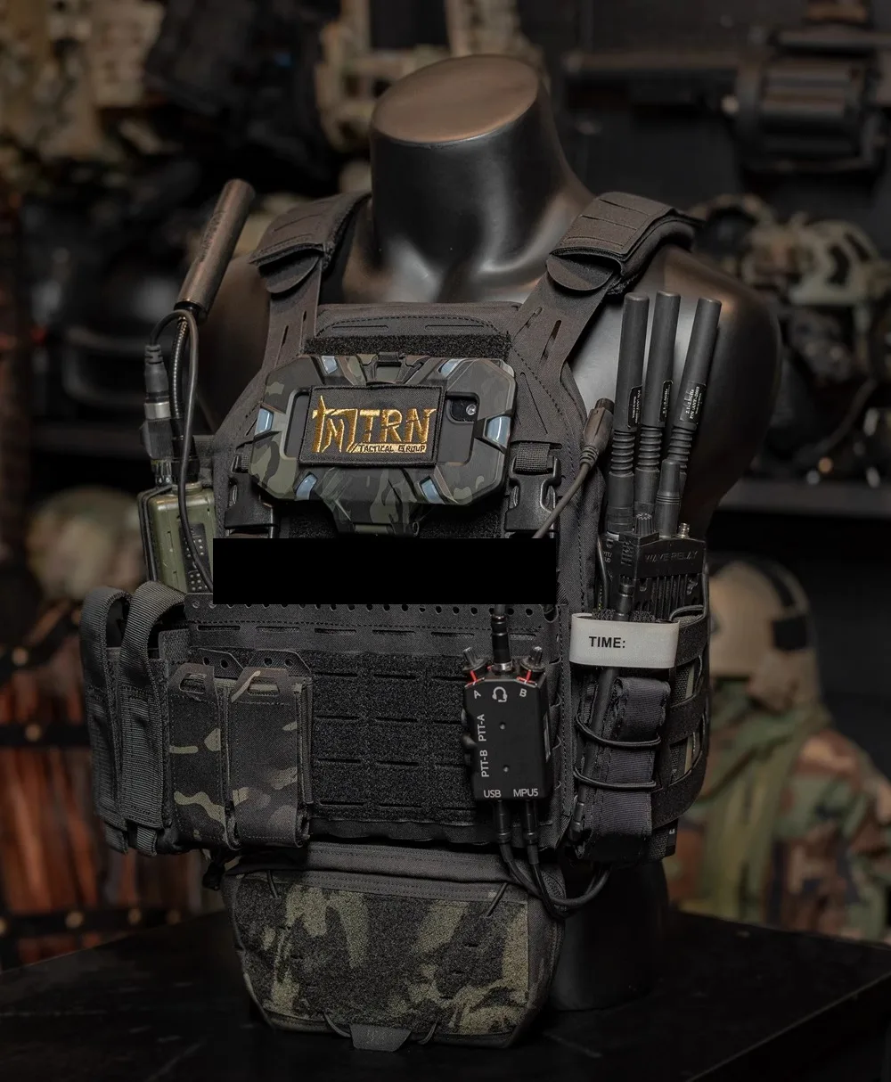 Chaleco táctico MK5, portador de placa, MOLLE solapa frontal, armadura de liberación rápida, Airsoft, militar, Paintball CS - imagen 2