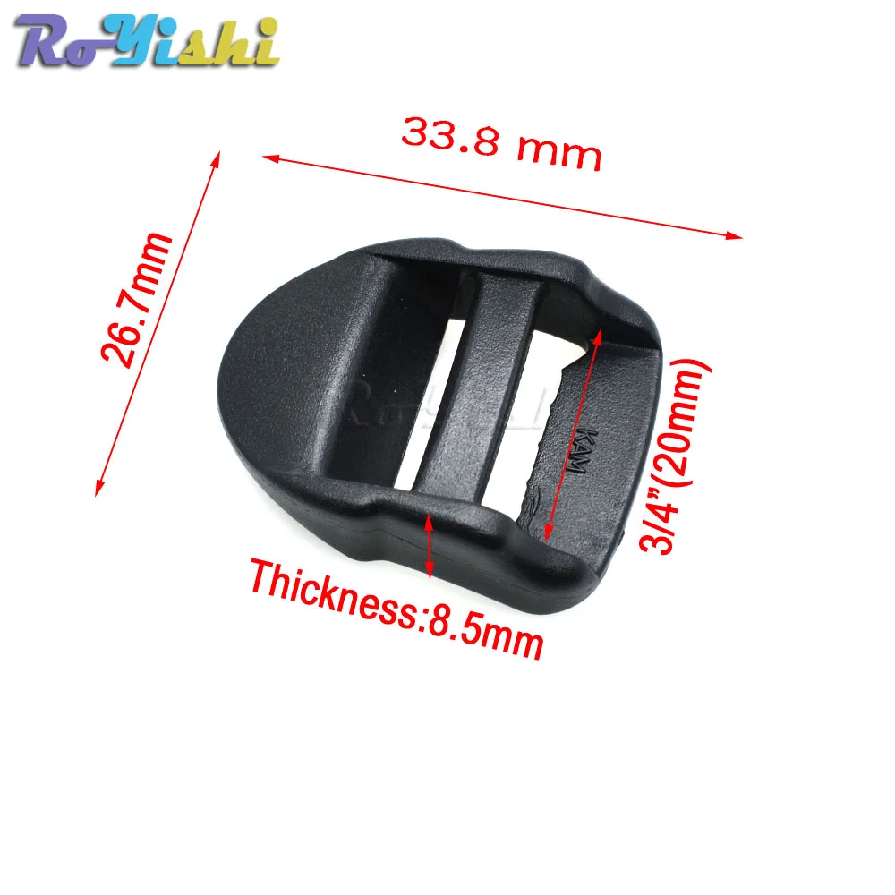 Hebilla deslizante de bloqueo de escalera de plástico, correas de mochila, color negro - imagen 3