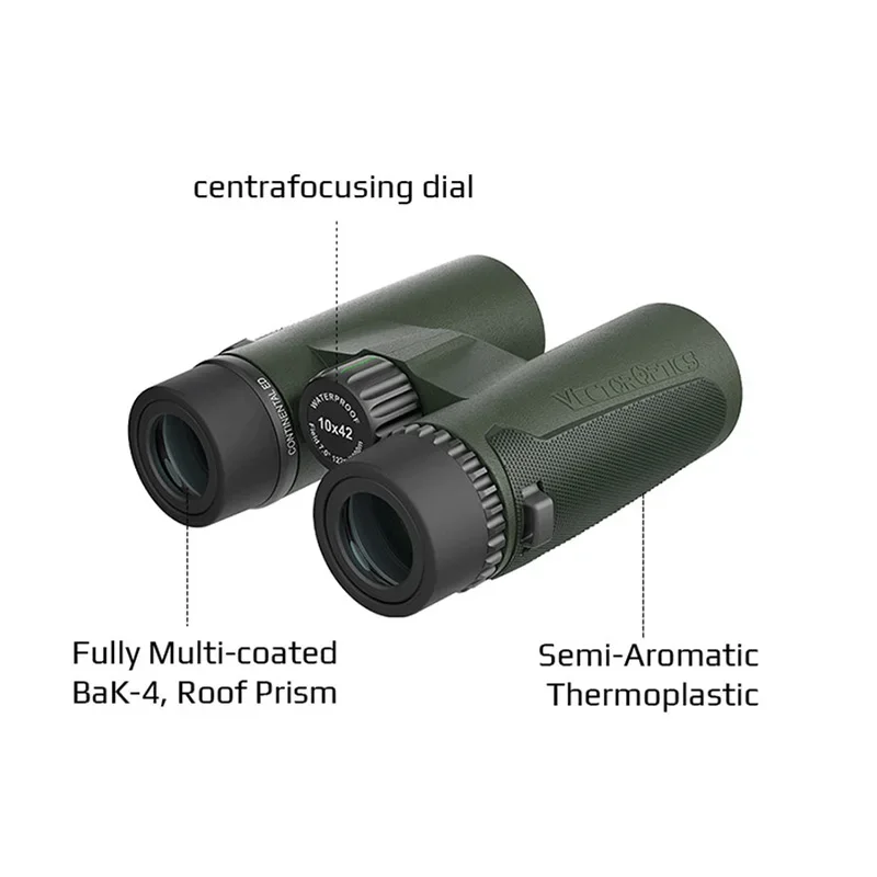 Óptica vectorial Continental 8X42/10X42 ED Green Od Binoculares de largo alcance Binocular de alta definición Ipx7 Equipo de camping - imagen 4