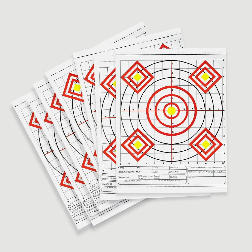 10 Uds. De papel para objetivo de tiro, objetivos Bullseye de 13x17 pulgadas con objetivo de práctica Universal multianillo para tiro con arco, tiro con arco Airsoft - imagen 3