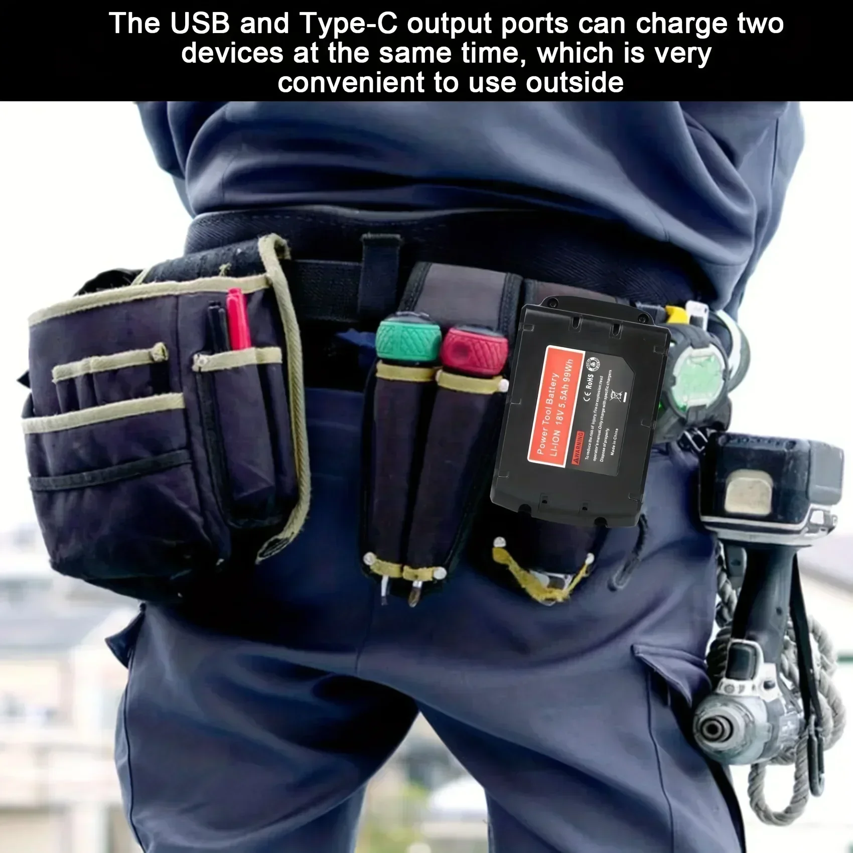 Milwaukee M18 USB-C Cargador dual para baterías 18V – carga rápida - imagen 4