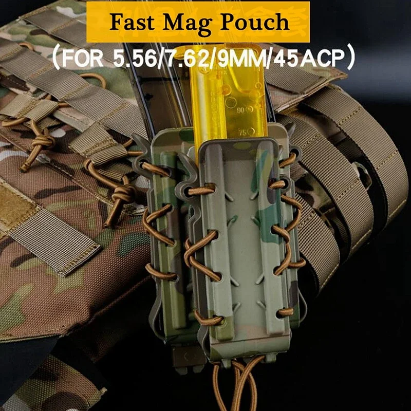 Bolsa táctica Molle para revistas, 9mm, 45ACP, 5,56, 7,62mm, bolsa para Rifle, pistola, Estuche de transporte adicional rápido, accesorios de caza - imagen 5