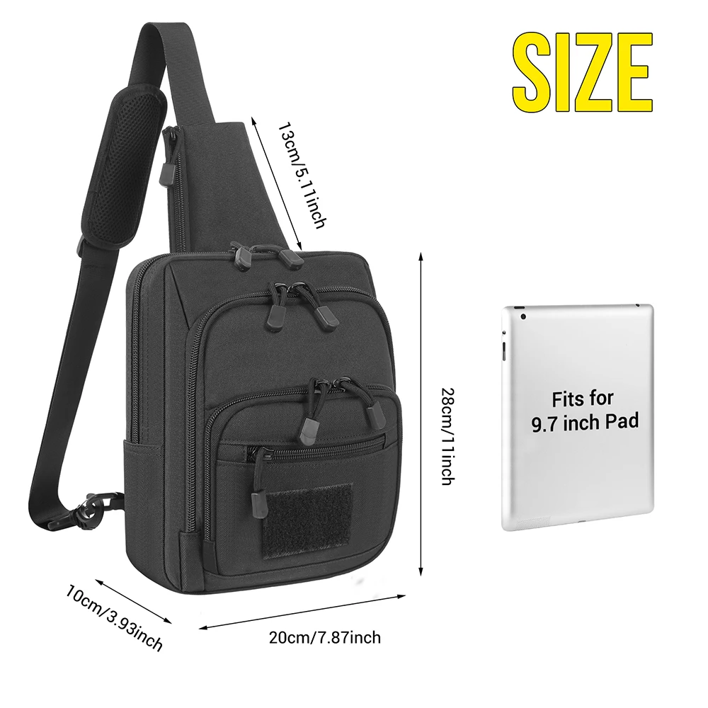 Bolsa de transporte oculta para pistola táctica, bolso de hombro para hombre, bolso de pecho informal de moda para deportes de caza y tiro al aire libre - imagen 4