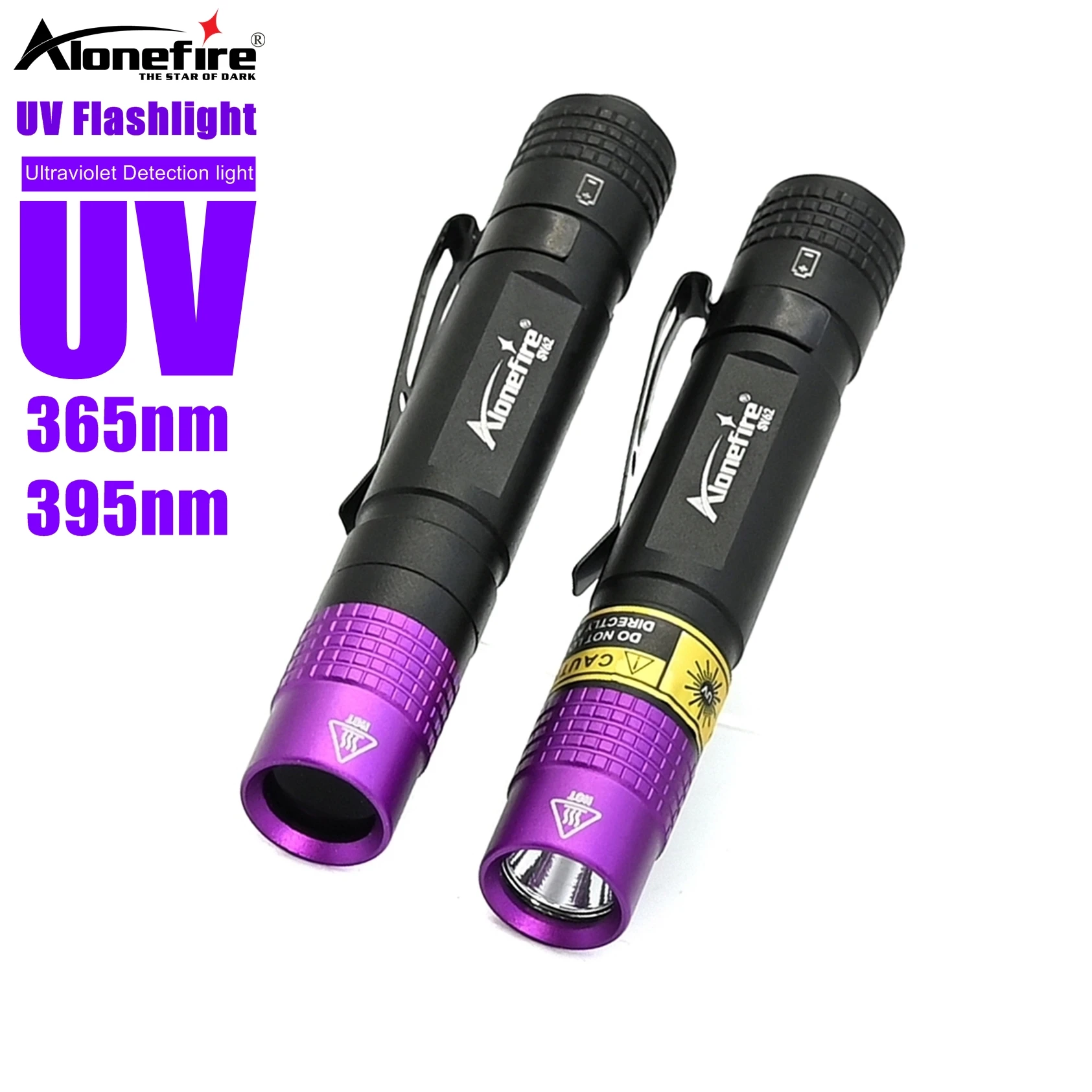 Linterna UV 395nm profesional luz negra detector manchas