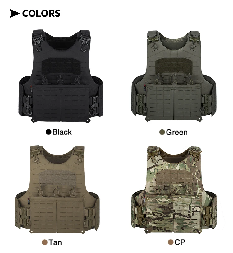 YAKEDA MOLLE camuflaje peso ligero caza negro corte láser Nylon N6 Chaleco táctico chaleco bolsa - imagen 4