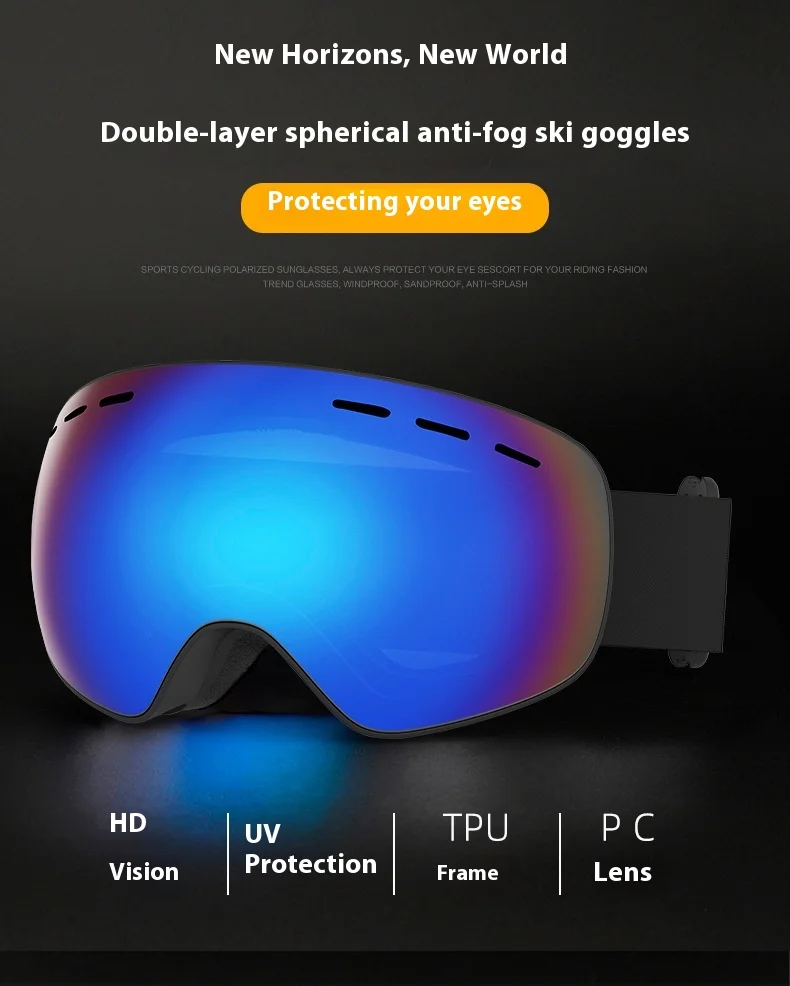 JSJM Gafas de esquí UV400 antivaho unisex – Protección solar - imagen 2