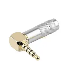 J1HC elegante 3,5 mm 4pole enchufas ángulo 3,5 mm Adaptador audios masculinos a femenino ideales para usuarios y