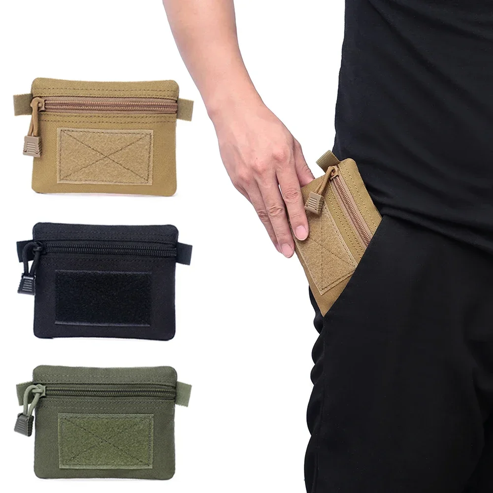 Monederos resistentes al desgaste para acampar al aire libre EDC Molle cartera impermeable portátil viaje cremallera riñonera, bolsa táctica EDC