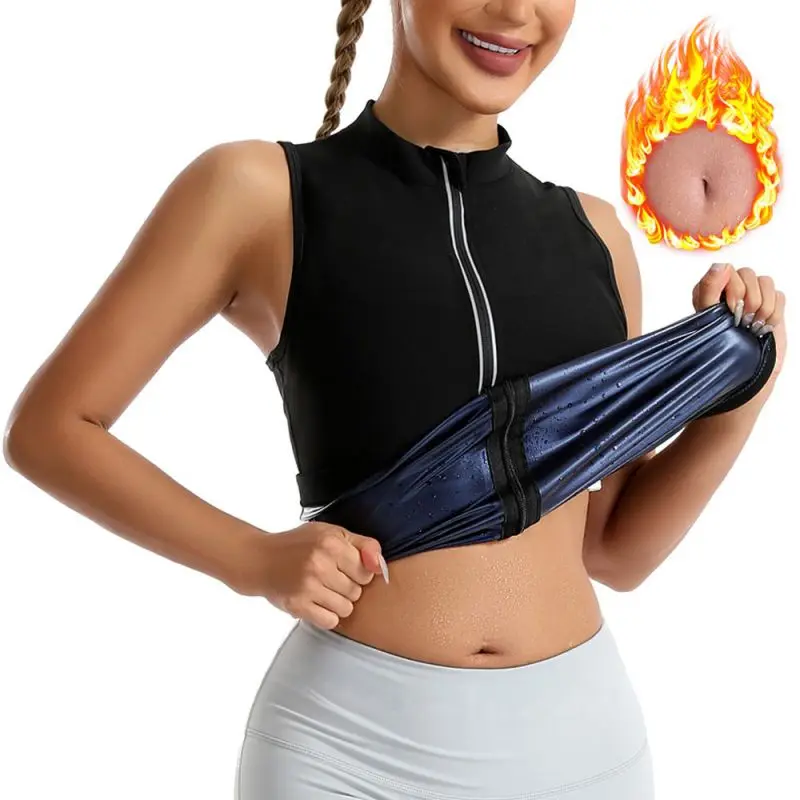 Camiseta sin mangas para correr y fitness, chaleco a prueba de sudor con cuello alto para gimnasio y entrenamiento de mujer - imagen 5