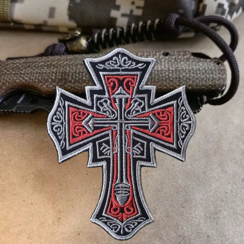 Parche bordado "Knights Templlar", chaleco táctico, insignia de moral con gancho y bucle, pegatina decorativa para mochila, parches para brazalete para ropa - imagen 2