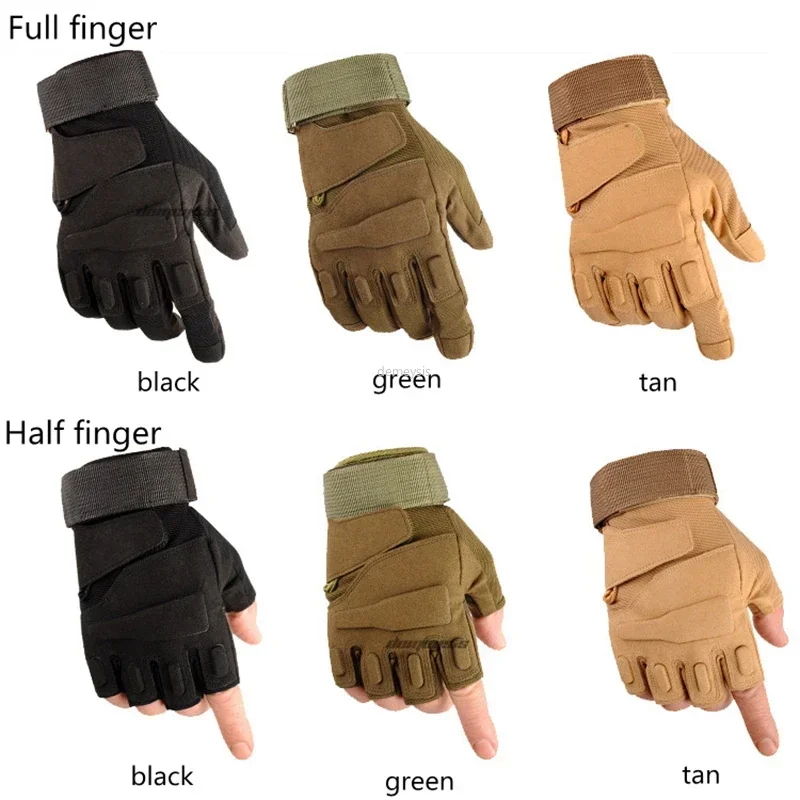 Guantes tácticos para deportes al aire libre, manoplas de combate de dedo completo, medio dedo, bicicleta, Fitness, motocicleta, sin dedos - imagen 2