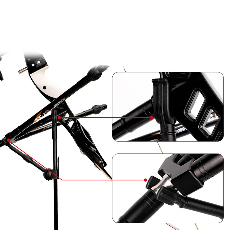 Soporte de arco de tiro con arco, plegable, extraíble, de fibra de vidrio, soporte de arco recurvo para caza, tiro, deportes, accesorios de tiro con arco - imagen 2