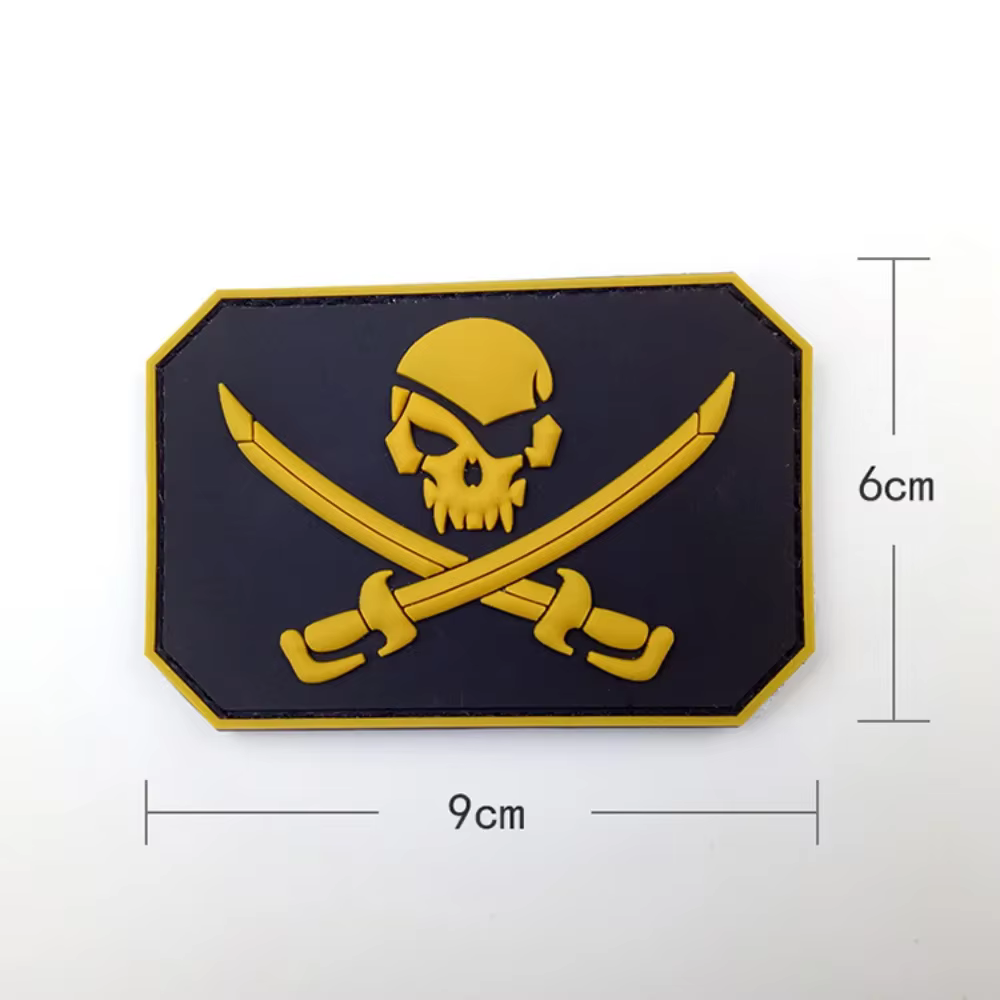Parche PVC táctico Black Jack calavera pirata – Gancho para mochila - imagen 3