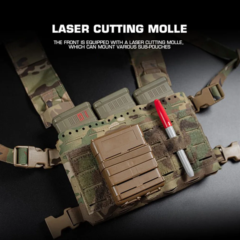 Chaleco táctico MK5 MOLLE Micro Fight Chassis corte láser con placard - imagen 3