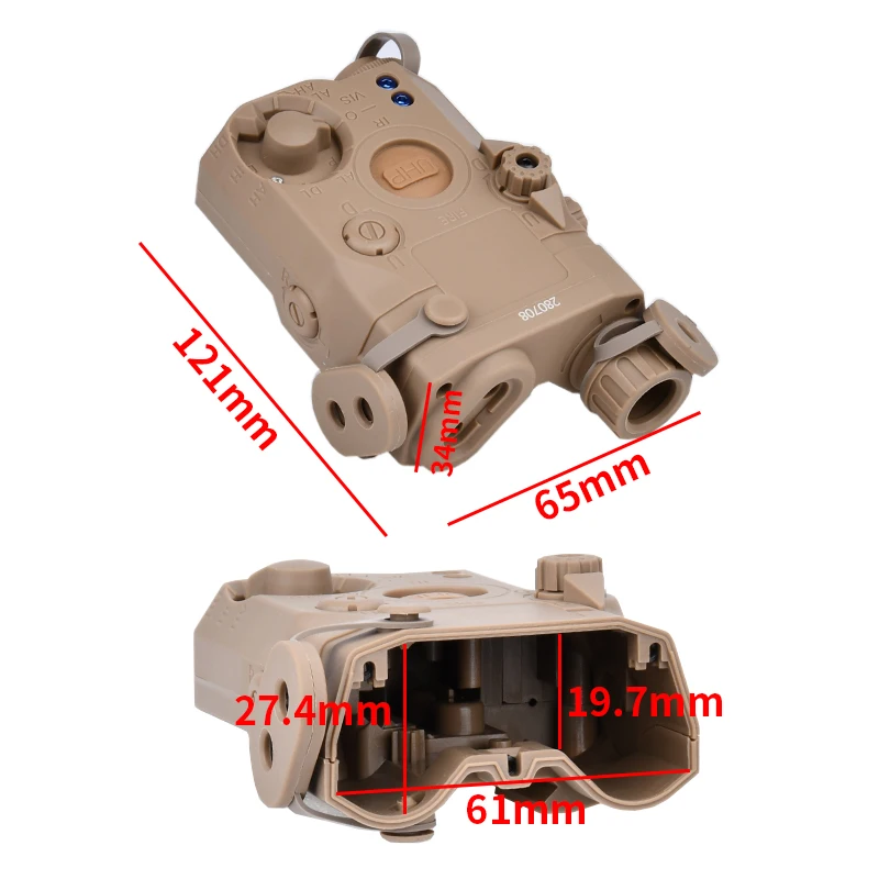 Caja láser táctica PEQ NGAL MAWL C1 DBAL A2, caja de batería sin función compatible con riel Picatinny de 20mm, modelo láser de arma Airsoft - imagen 5