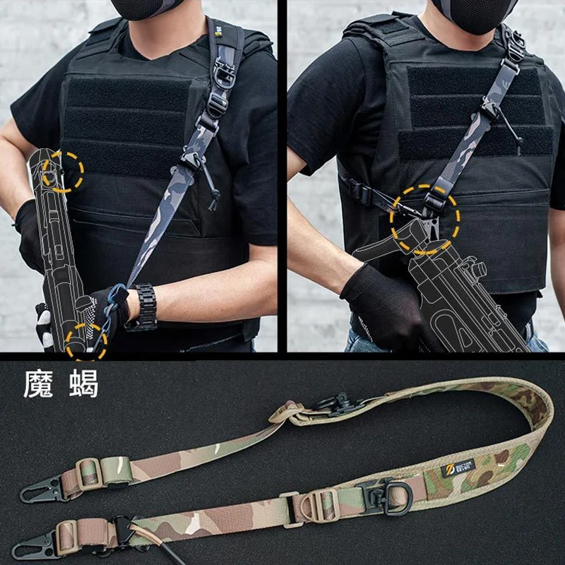 Ajuste rápido táctico 1000D, correa de hombro simple y doble punto, cordón cruzado, función Modular, Extensible - imagen 2
