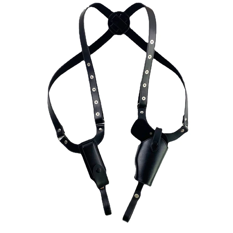 Funda de cuero táctica para pistola – Axila con bolsillo cargador