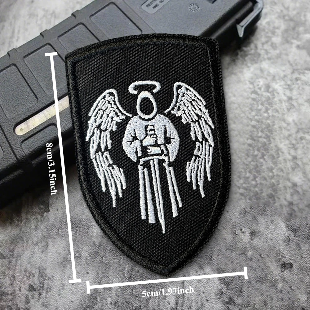Parche táctico bordado Ángel Castigador con gancho y bucle militar - imagen 2