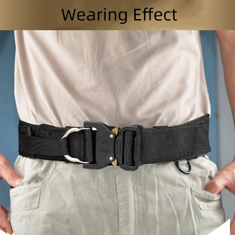 Cinturón táctico de liberación rápida, duradero, elegante diseño trenzado, hebilla etal, Ideal para aventuras al aire libre y uso diario - imagen 3