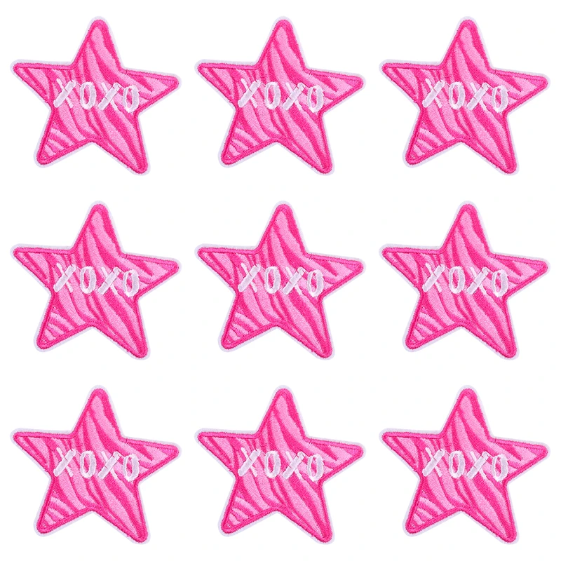 10 unids/lote parche con estampado de leopardo parches termoadhesivos para pegatinas de ropa parches bordados de hierro rosa en decoración de ropa - imagen 3