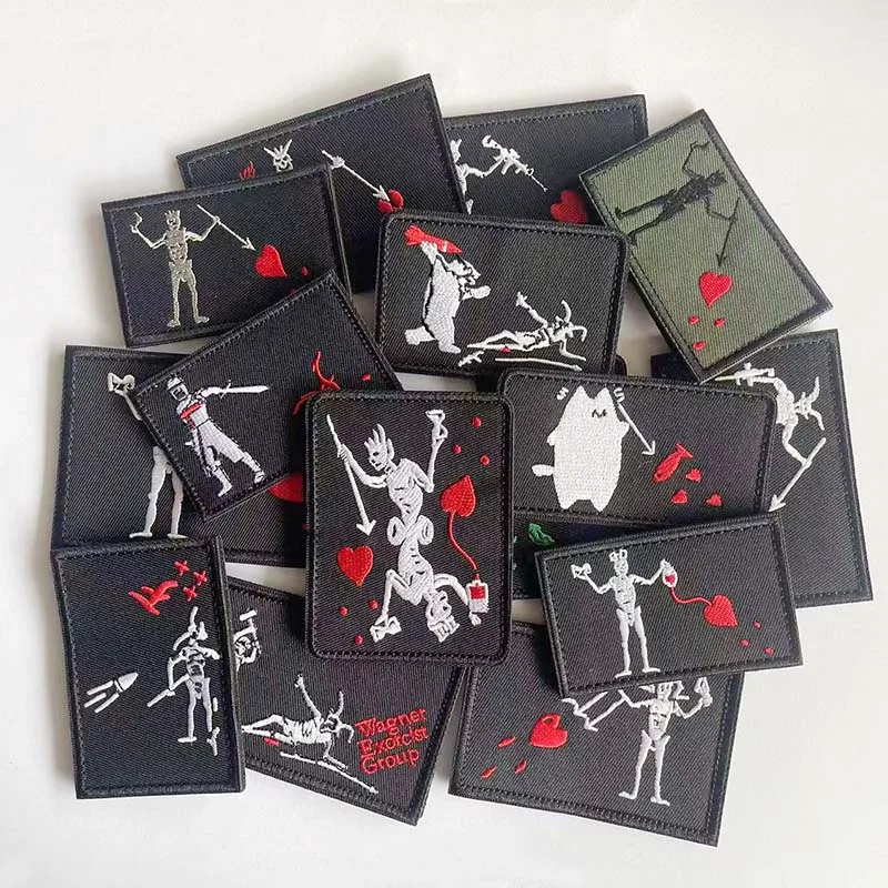 Emblema de la bandera pirata Barba negra Edward Teach insignia táctica apliques de tela parche de gancho y bucle bordado para brazalete, mochila