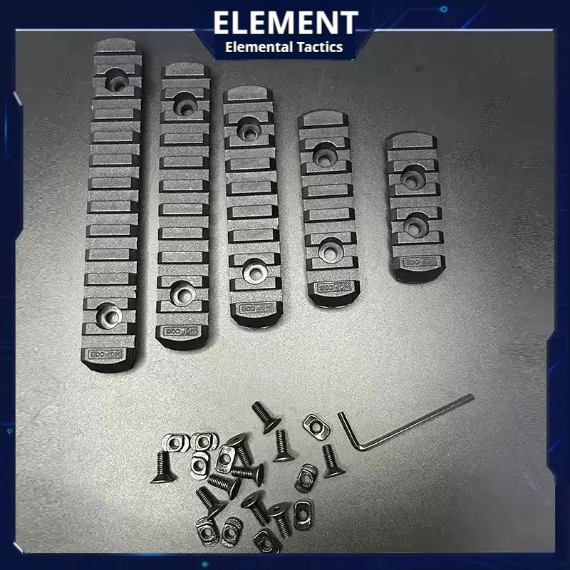 Elemento MOE/MLOK/Keymod 20 mm Picatinny Metal/Bandilla guía de nailon Nido de abeja Carril guía de metal/nylon en espiga