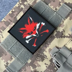 Chevron Fox Morale – parche táctico con velcro impreso
