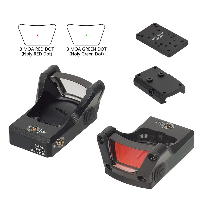 Mira táctica de punto rojo y verde, mira réflex 3MOA, marcado Original completo, óptica táctica Airsoft, riel de 20mm, montaje Universal para caza - imagen 2