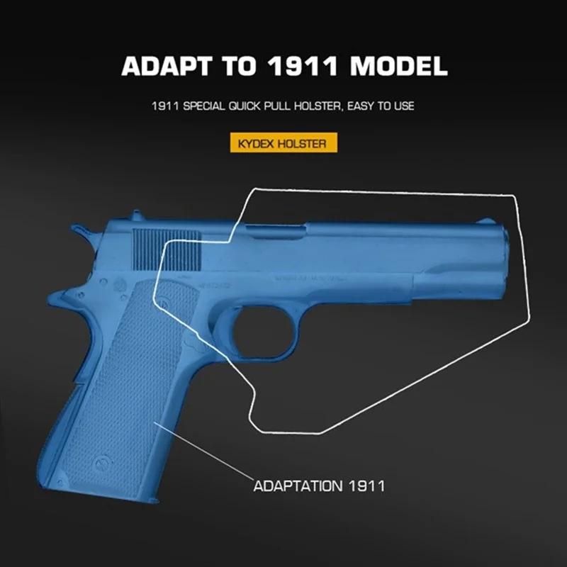 Funda táctica ligera Kydex para pistolas Colt 1911, cinturón, funda para cintura, accesorios de caza - imagen 4