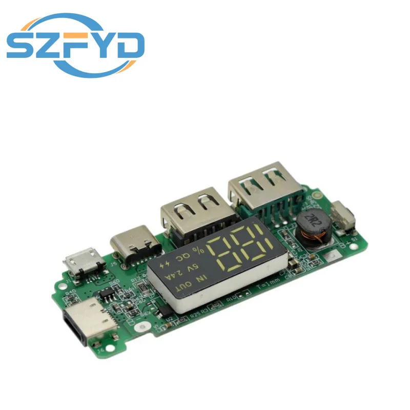 Placa de carga USB dual 5V 2.4A 18650 - Módulo de banco de energía móvil de alta eficiencia con protección de circuito para baterías de litio - imagen 4